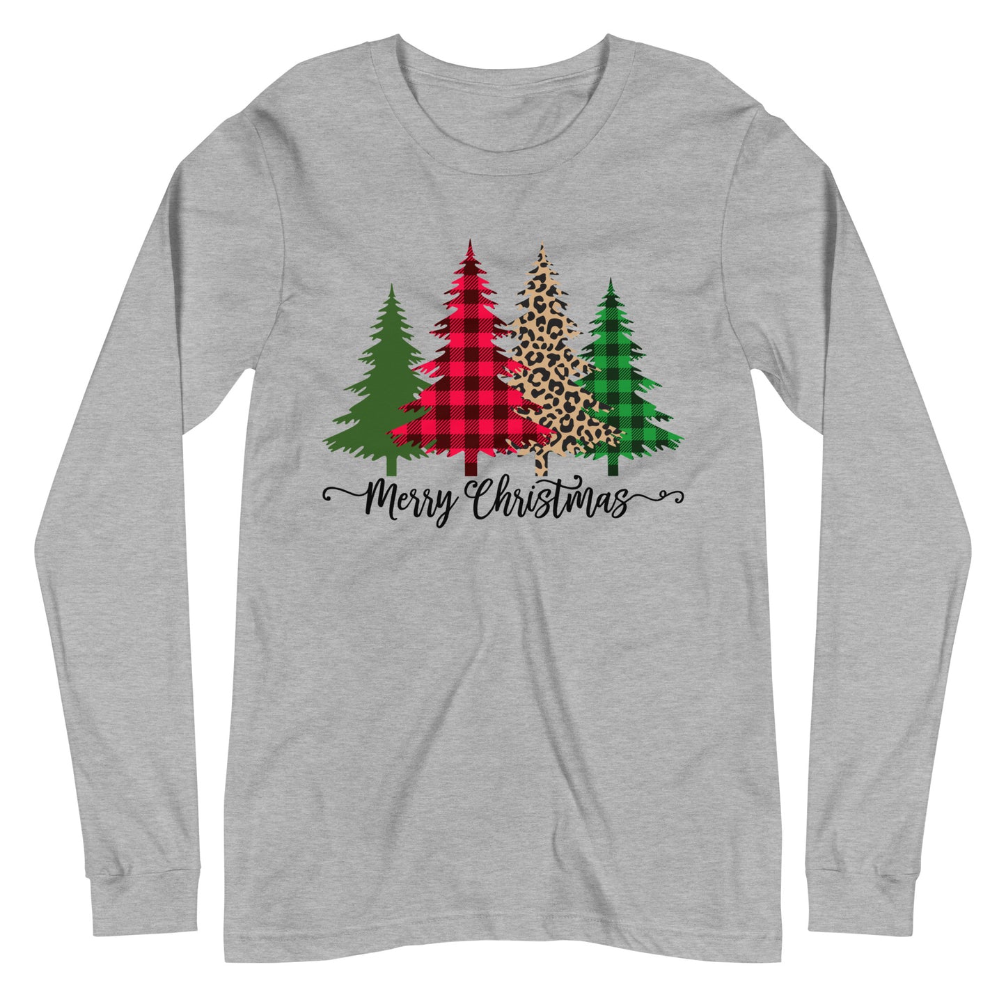Leopard Christmas Trees Long Sleeve Tee - Amazing Faith Designs