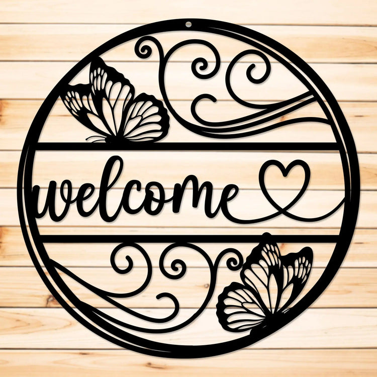 Welcome & Family Metal Signs