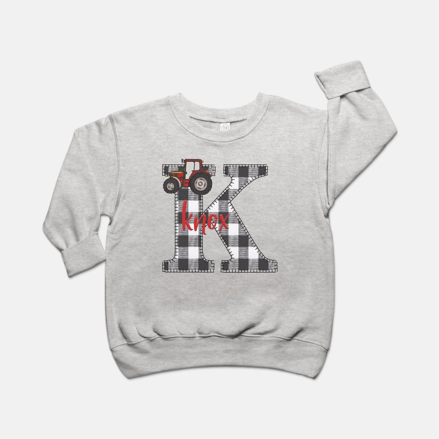 Monogram Tractor Toddler Sweatshirt - Amazing Faith Designs