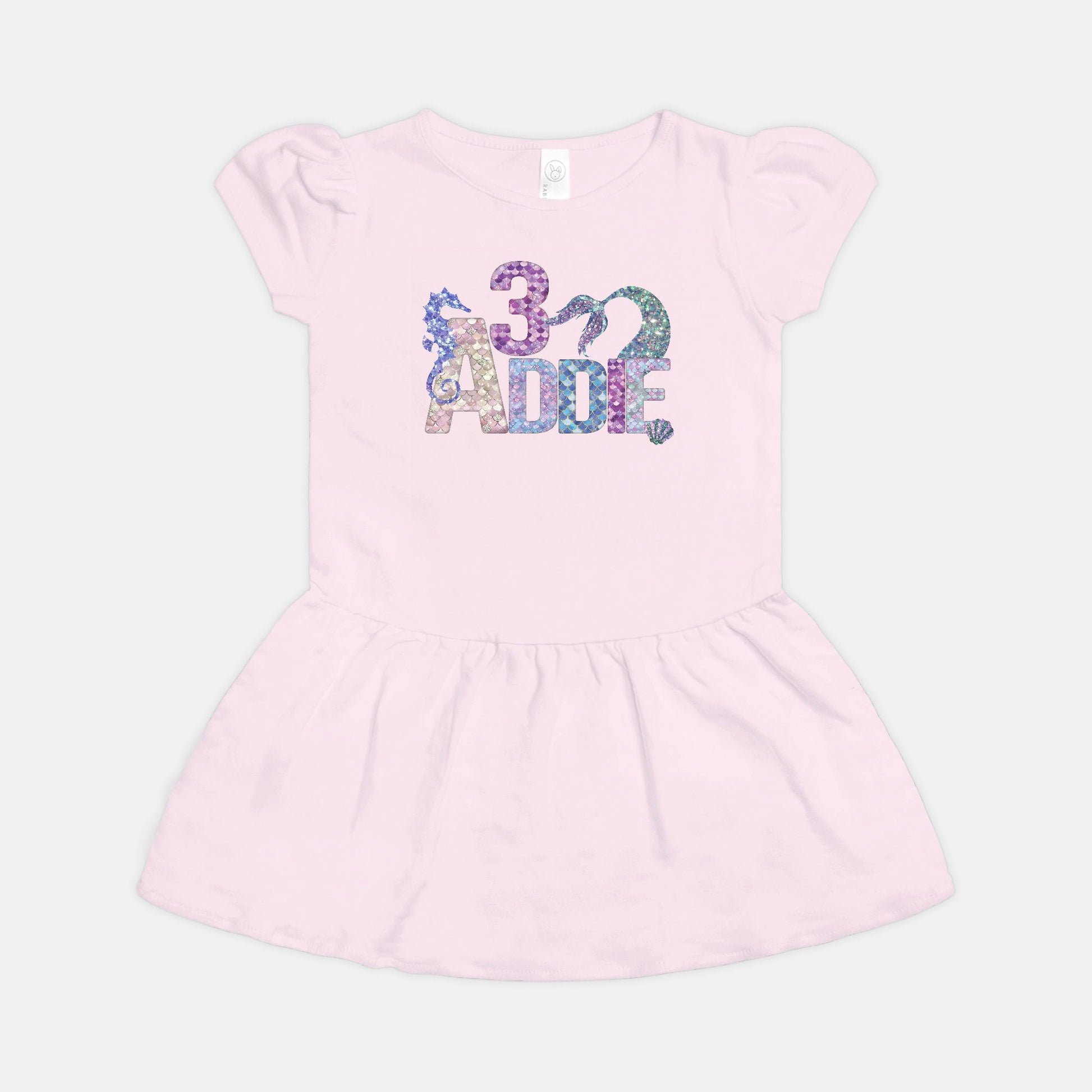 Mermaid Birthday Toddler Rib Dress - Amazing Faith Designs