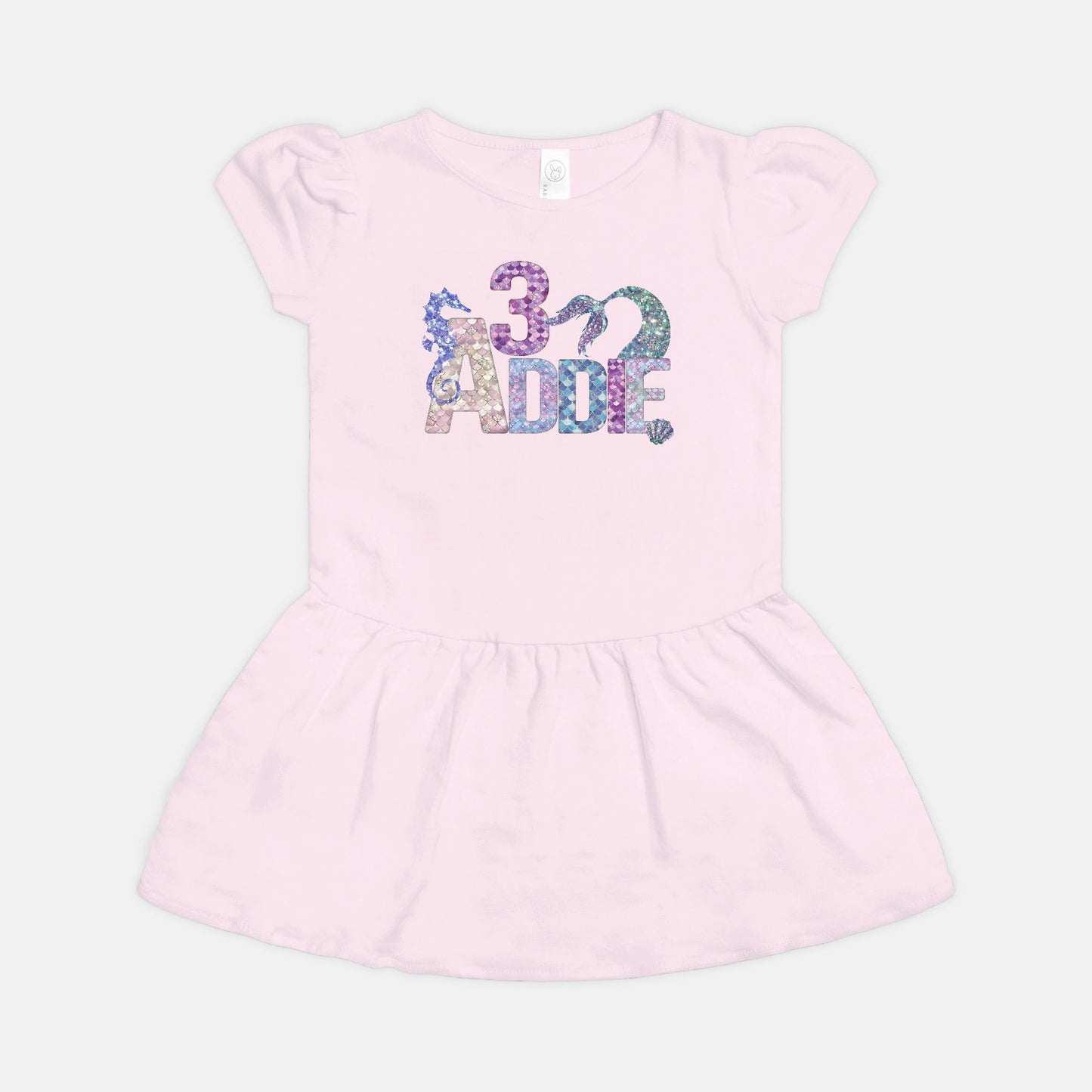 Mermaid Birthday Toddler Rib Dress - Amazing Faith Designs