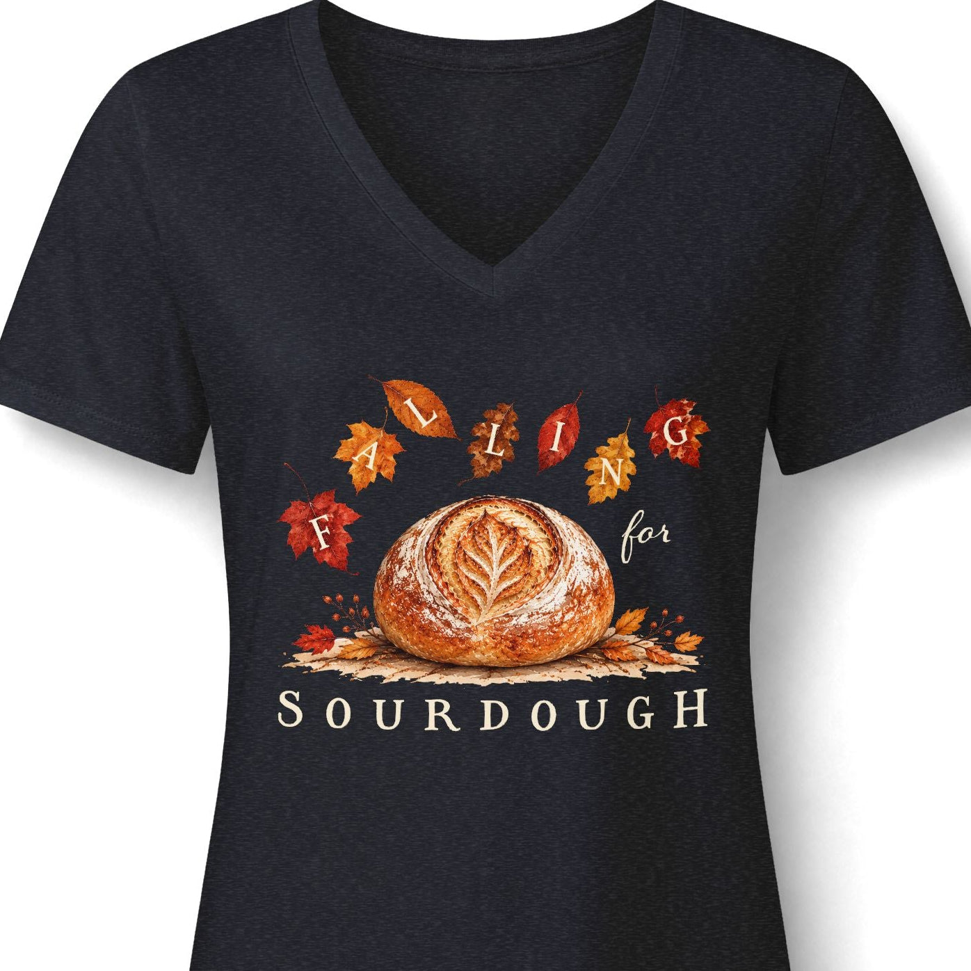 Falling for Sourdough Women's V-Neck Tee
