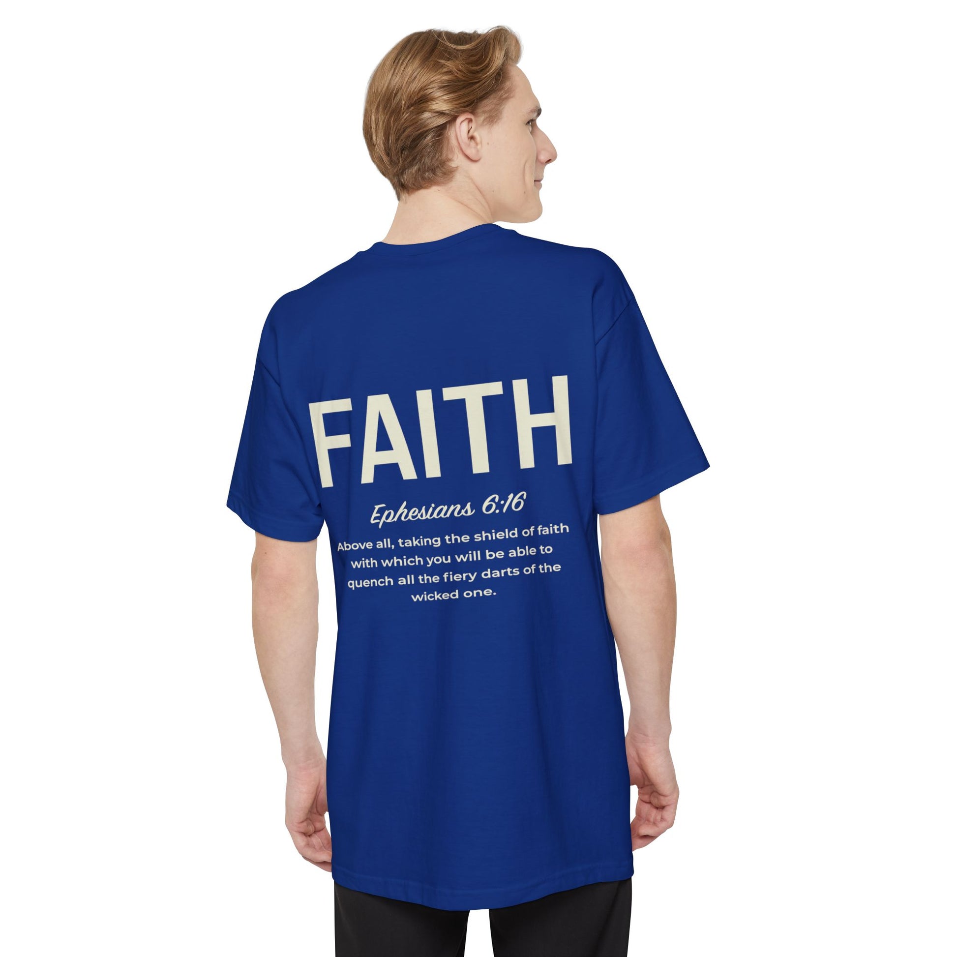 Faith Shield Big and Tall T-Shirt - Amazing Faith Designs
