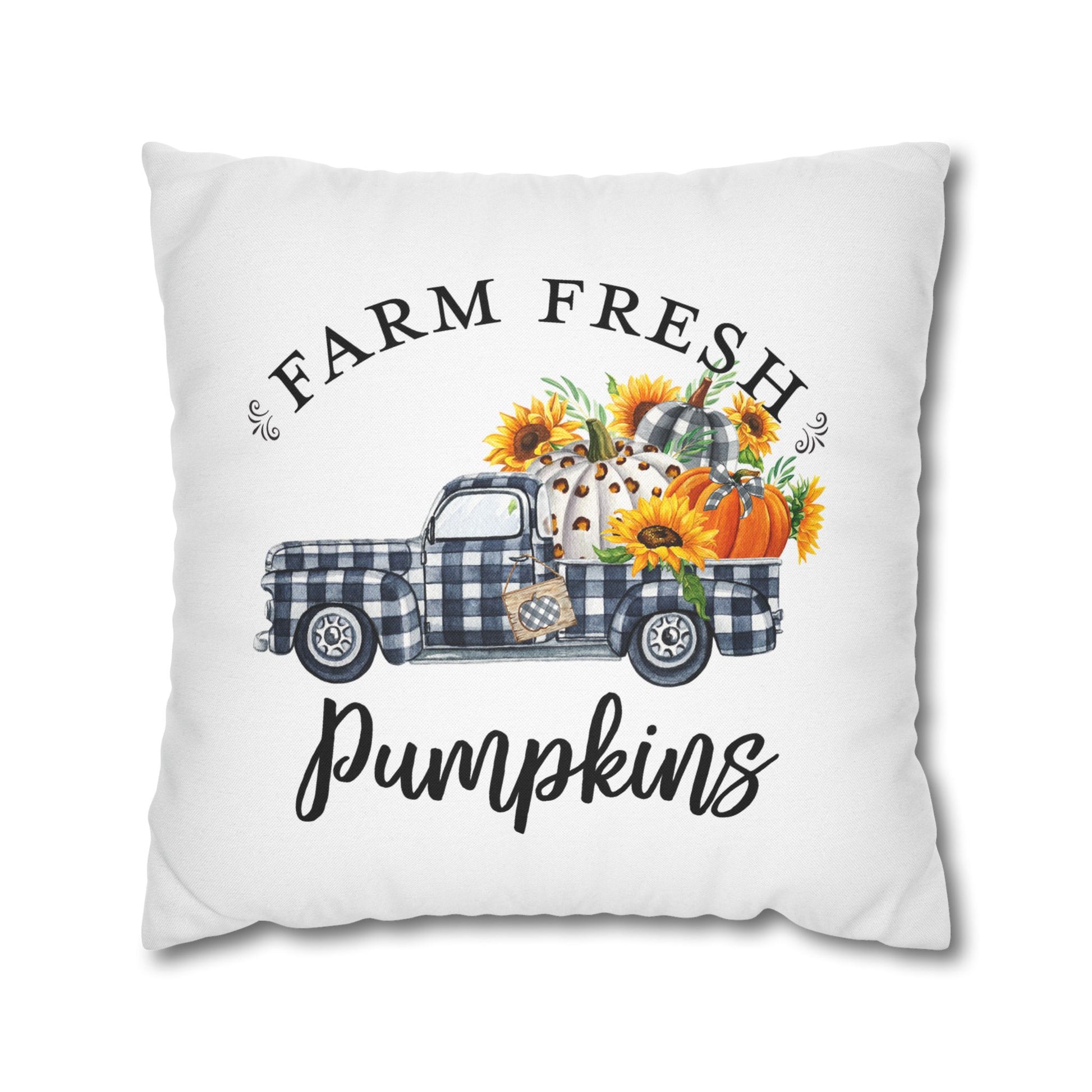 Farm Fresh Pumpkins Throw Pillow Cover - Amazing Faith Designs