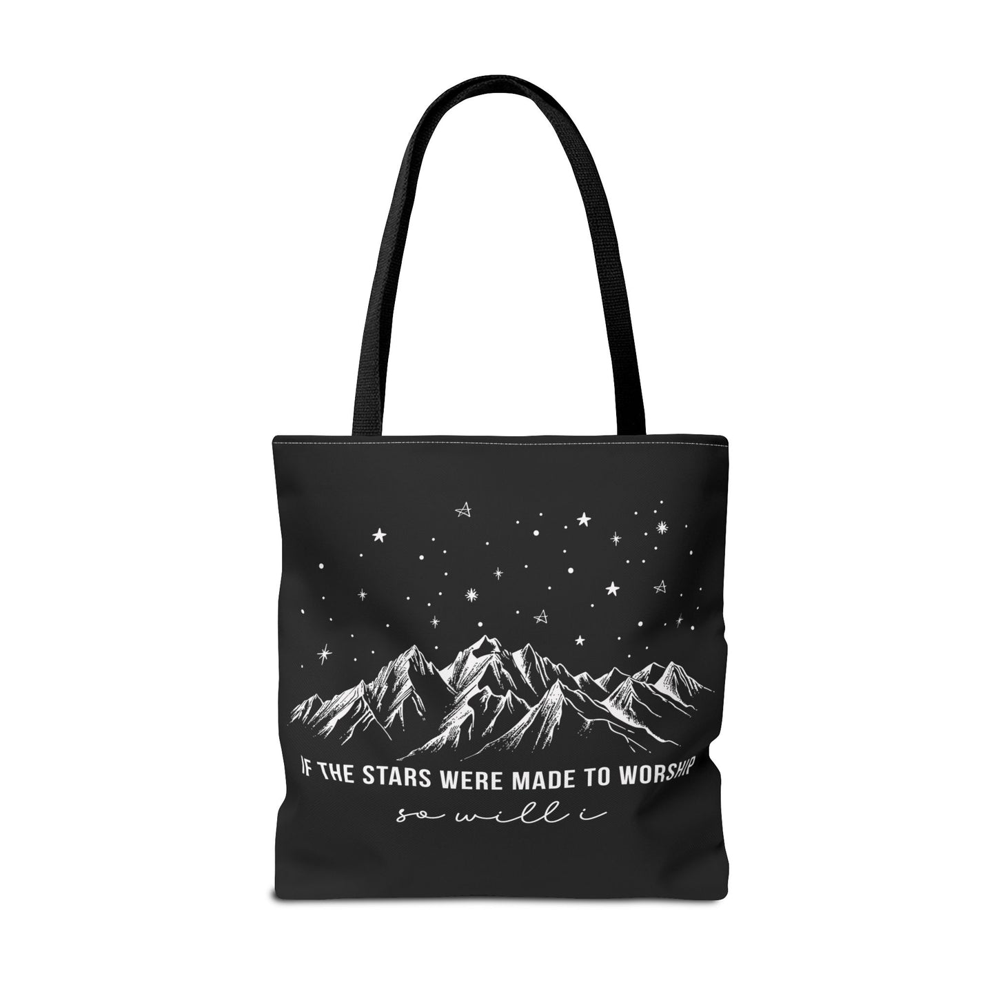 Christian Tote Bag — "If the Stars Were Made to Worship, So Will I" - Amazing Faith Designs