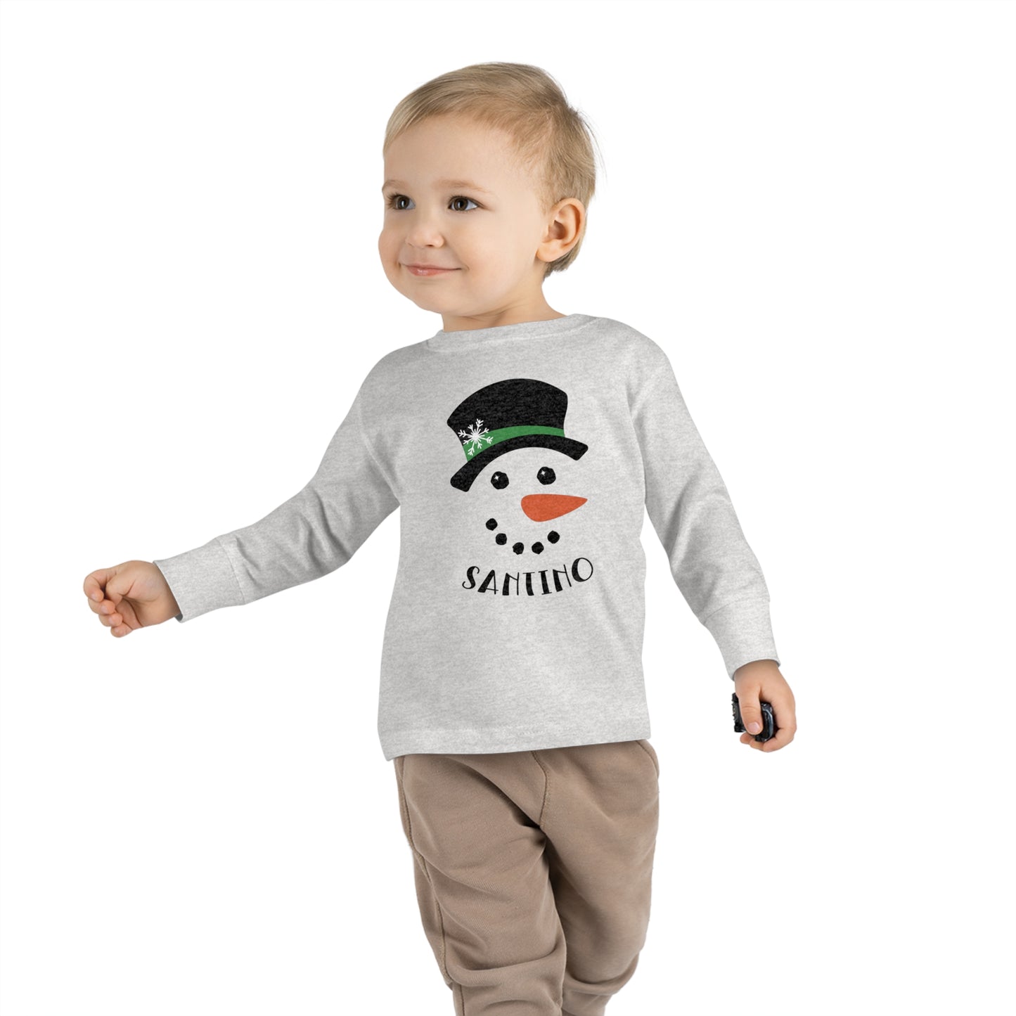 Snowman Personalized Toddler Long Sleeve Tee Printify