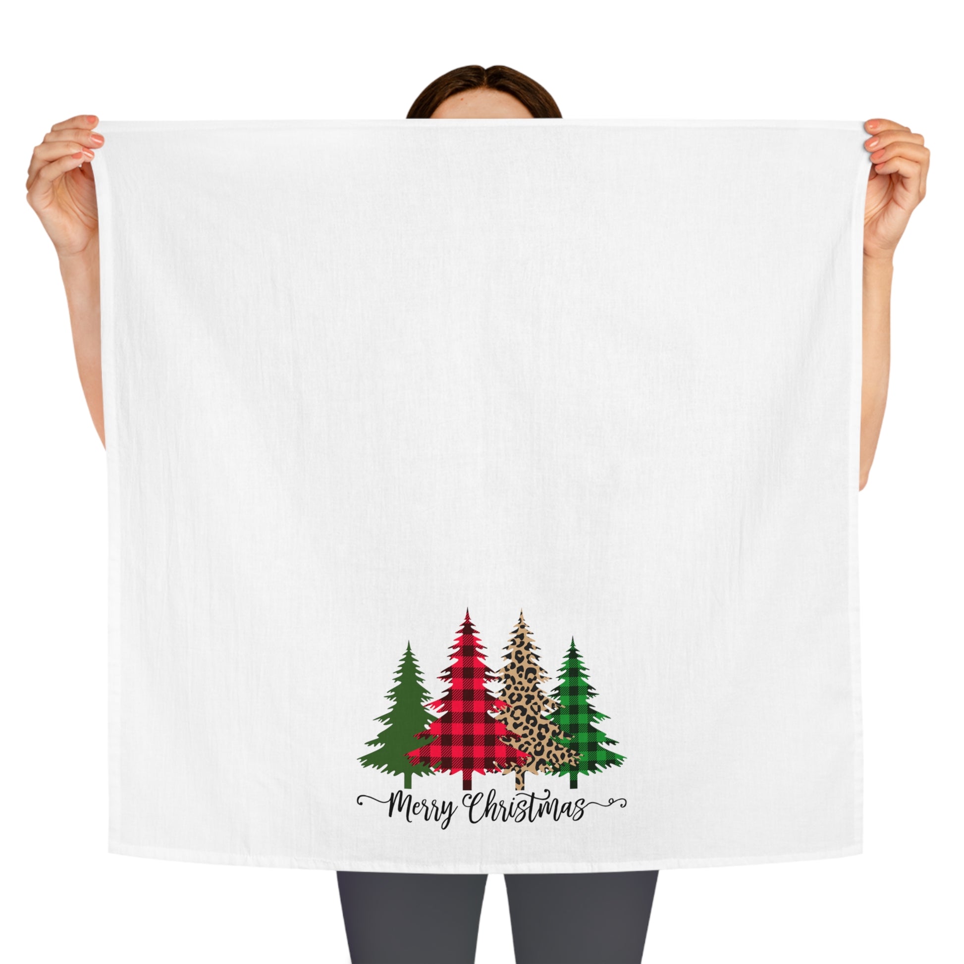 Leopard Christmas Trees Tea Towel - Amazing Faith Designs