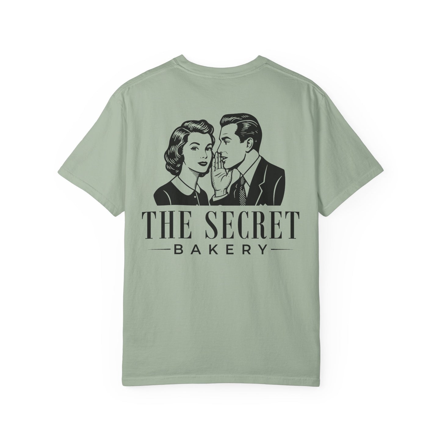 The Secret Bakery Custom Logo Comfort Colors Shirt with back print - Amazing Faith Designs