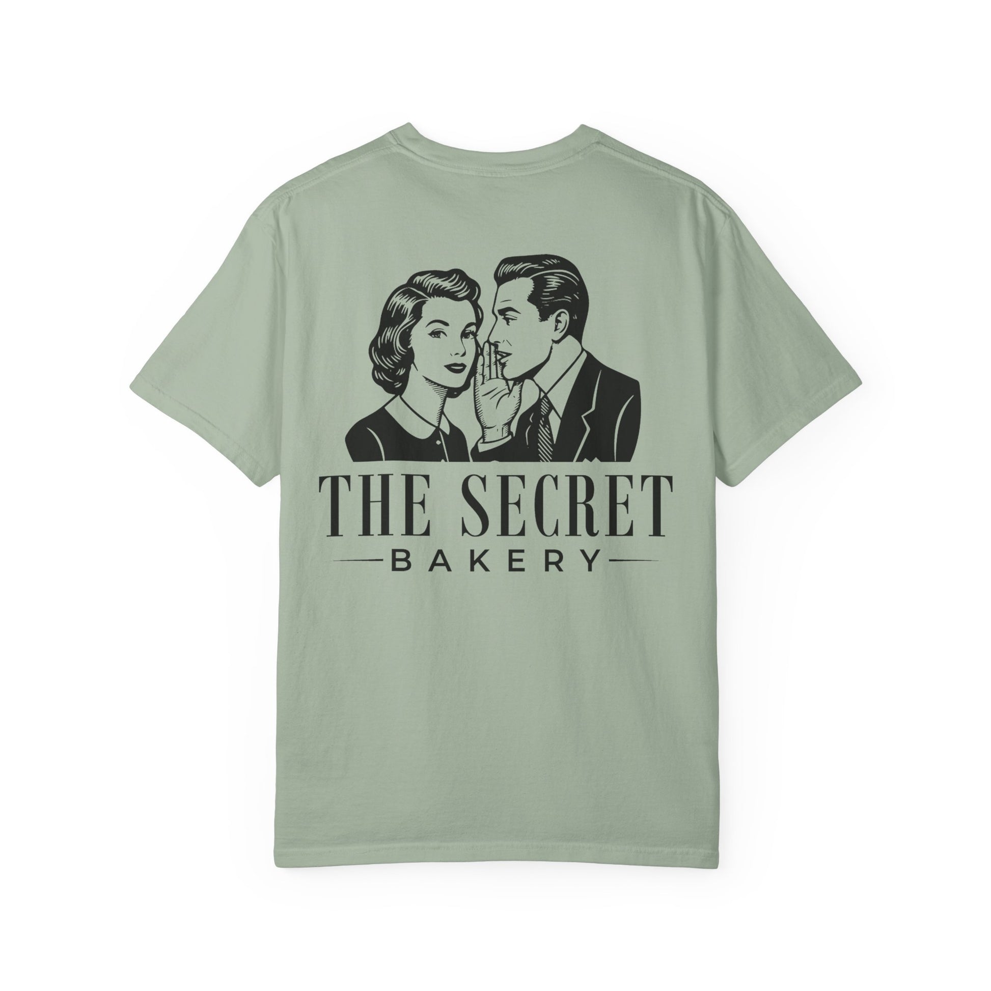 The Secret Bakery Custom Logo Comfort Colors Shirt with back print - Amazing Faith Designs