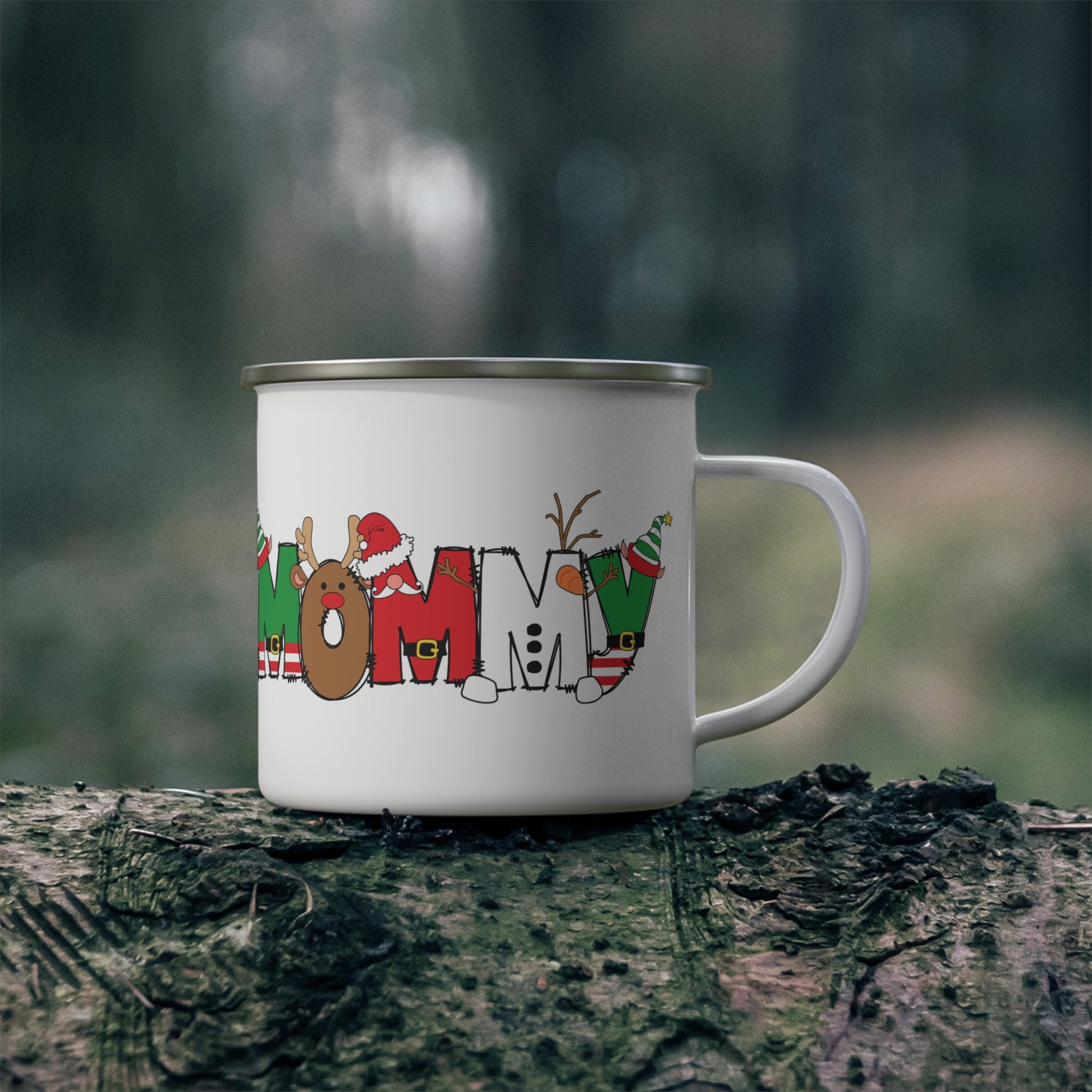 Mommy Christmas Enamel Camping Mug 12oz - Amazing Faith Designs