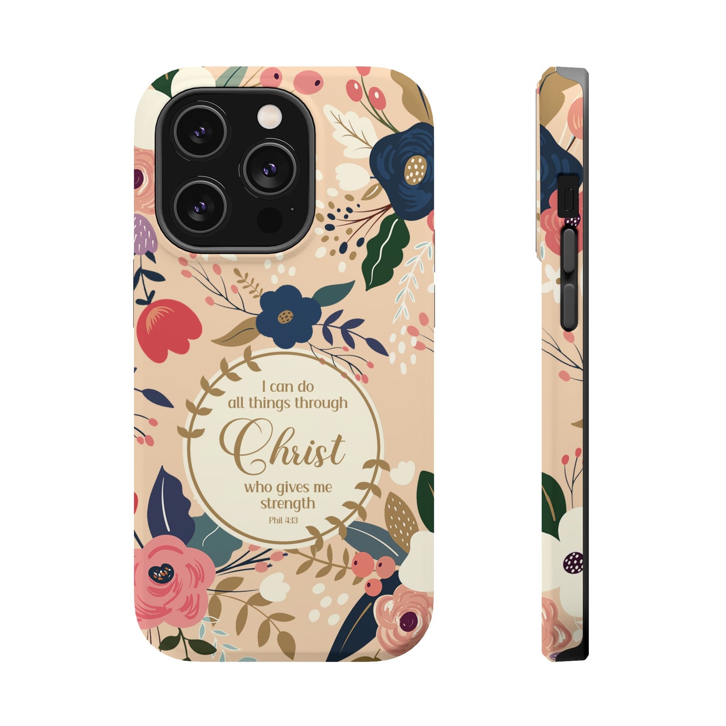 Philippians 4:13 Floral Christian MAGSAFE Phone Case - Amazing Faith Designs