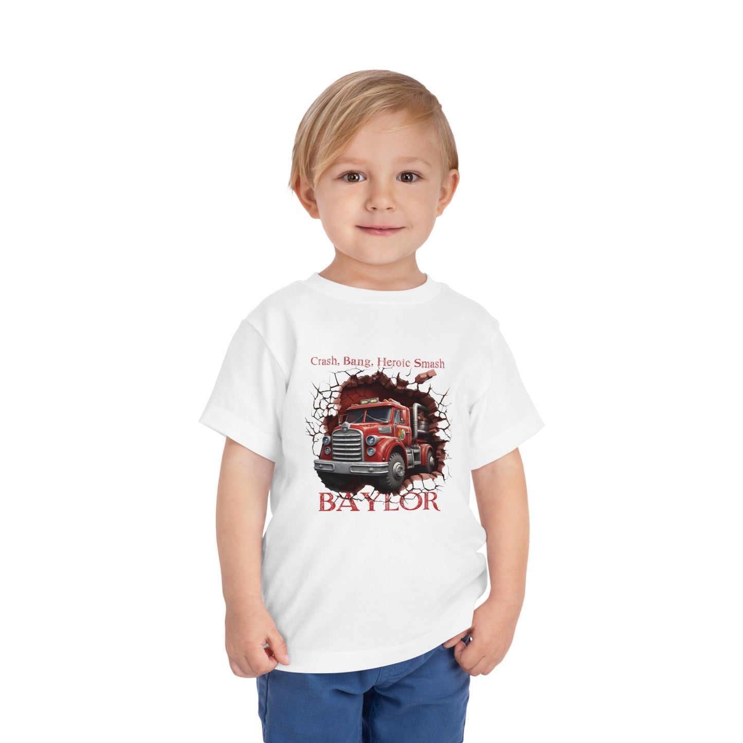 Firetruck Smash Toddler t-shirt - Amazing Faith Designs