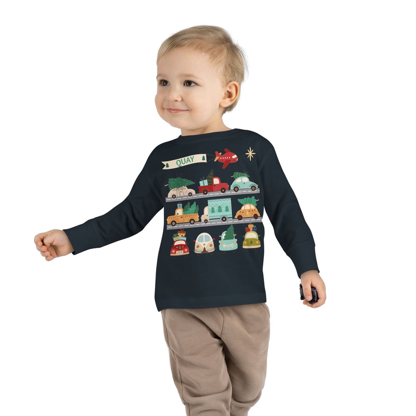 QUAY Christmas Cars Toddler Long Sleeve Shirt - Amazing Faith Designs