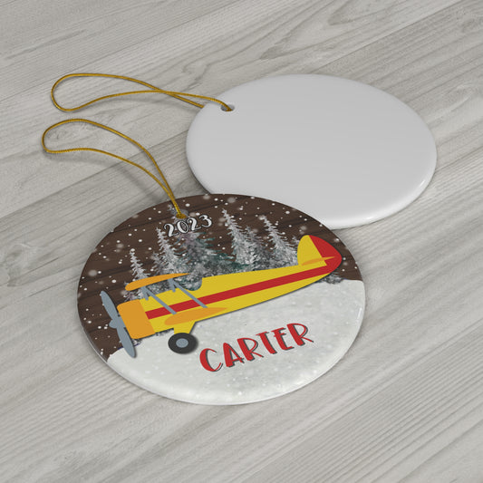 Airplane Personalized Christmas Ornament - Amazing Faith Designs