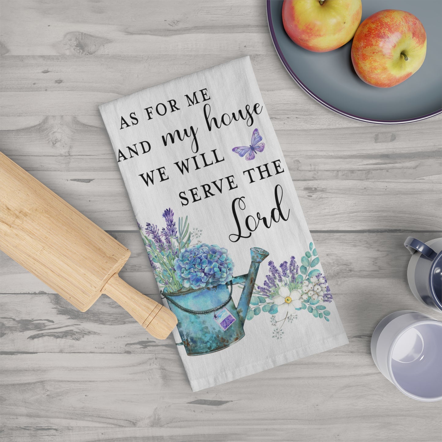 Lavender Scripture Tea Towel - Amazing Faith Designs