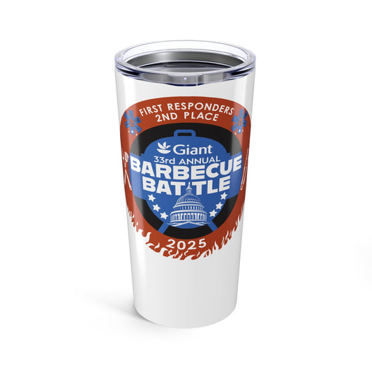 2nd Place First Responders Barbecue Battle Tumbler, 20oz Insulated Travel Mug - Amazing Faith Designs