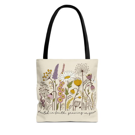 Wildflower Christian Tote Bag - Amazing Faith Designs
