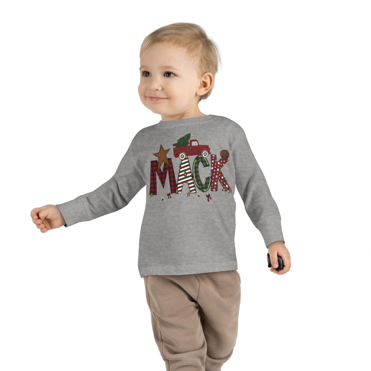 Boys Christmas Toddler Long Sleeve T-shirt - Amazing Faith Designs