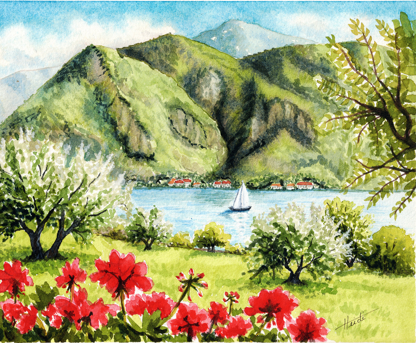 Summer in Bellagio | Original Lake Como Watercolor Painting