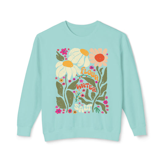Flour Water Salt Floral Sourdough Lightweight Sweatshirt - Amazing Faith Designs