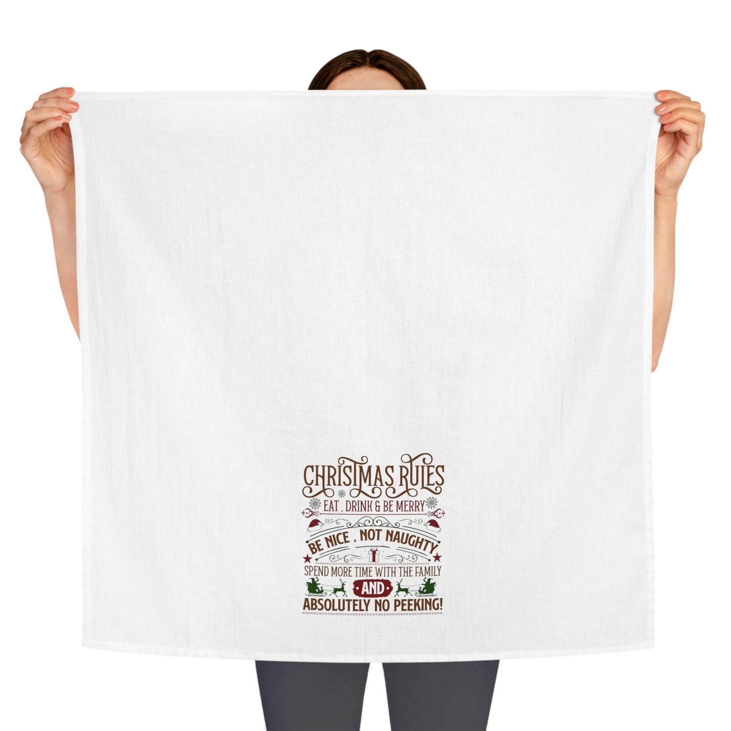 Christmas Rules Kitchen Tea Towel - Amazing Faith Designs