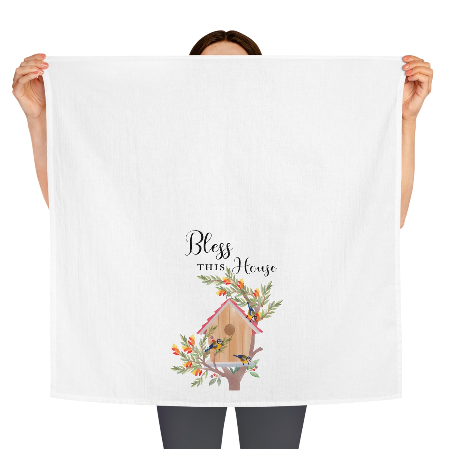 Bless This House Birdhouse Tea Towel - Amazing Faith Designs