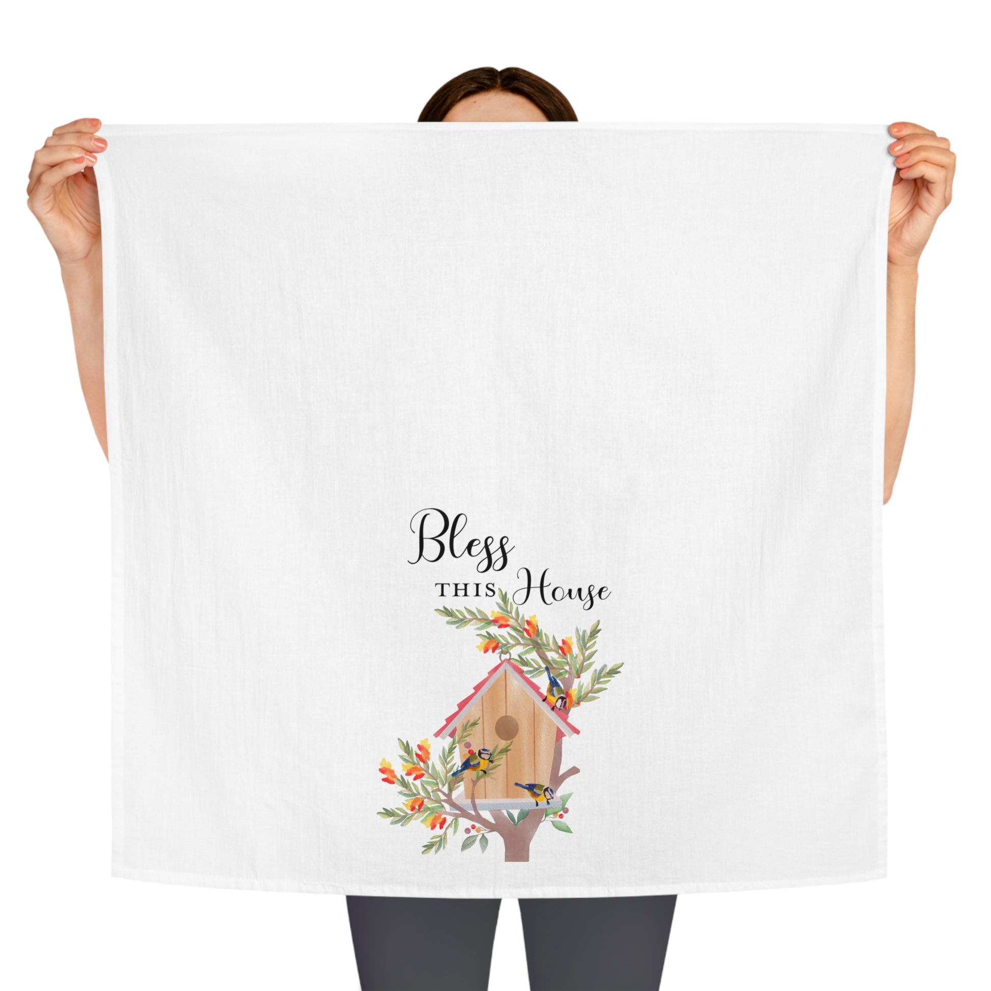 Bless This House Birdhouse Tea Towel - Amazing Faith Designs