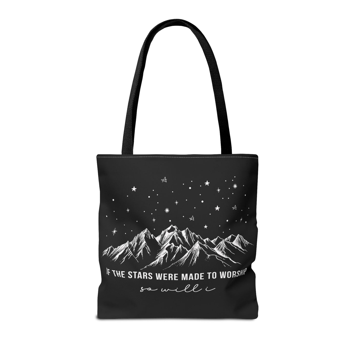 Christian Tote Bag — "If the Stars Were Made to Worship, So Will I" - Amazing Faith Designs