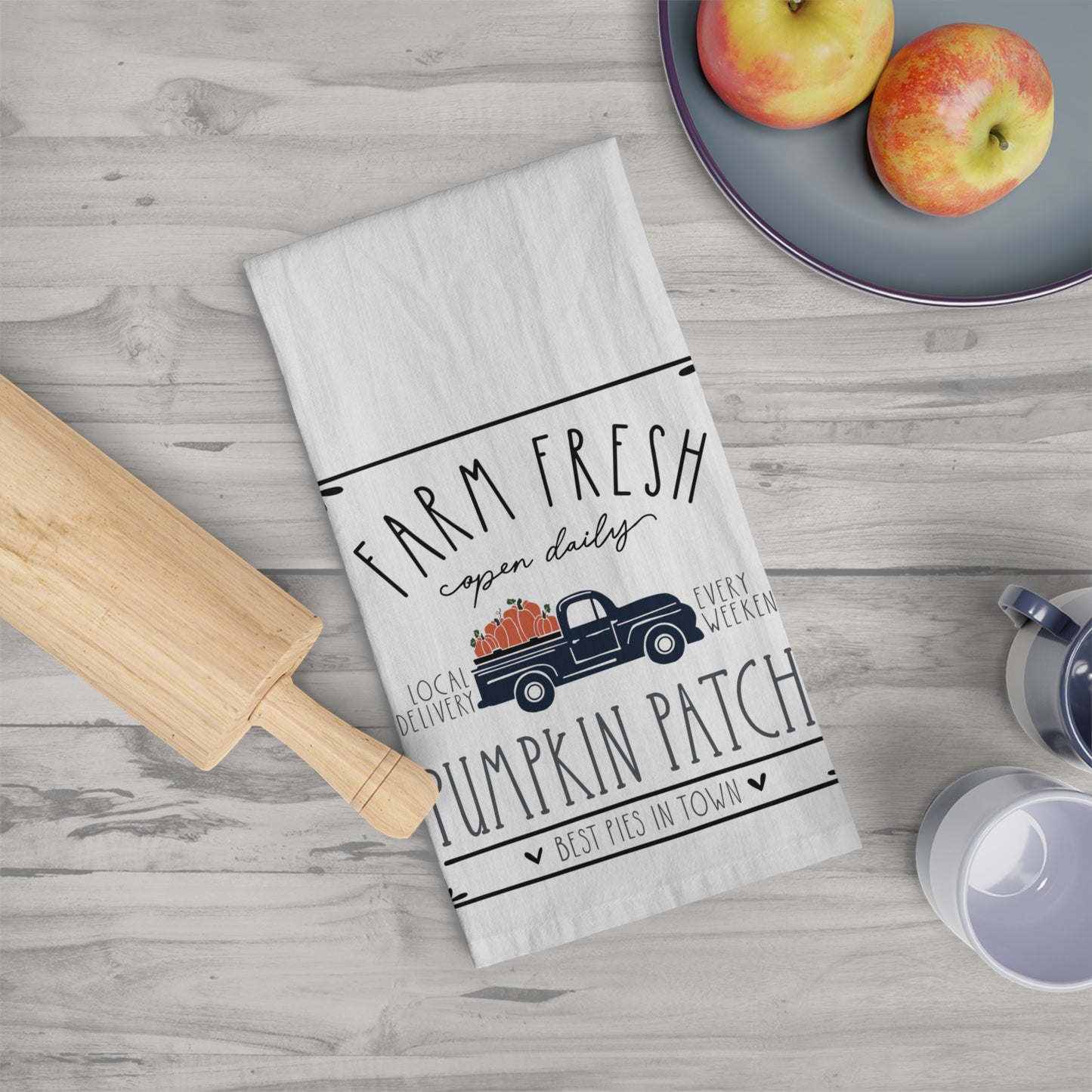 Farm Fresh Pumpkin Patch Tea Towel - Amazing Faith Designs