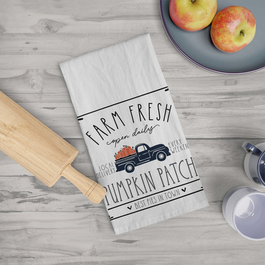 Farm Fresh Pumpkin Patch Tea Towel - Amazing Faith Designs