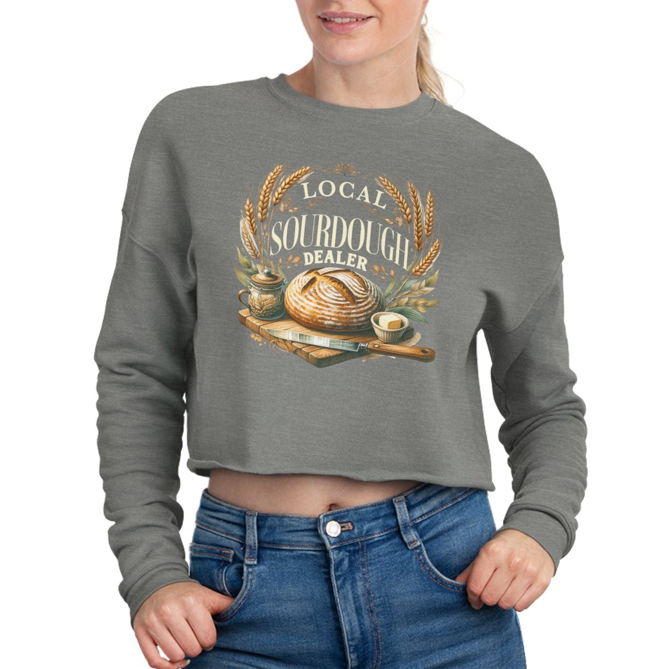 Sourdough Dealer Cropped Sweatshirt - Amazing Faith Designs
