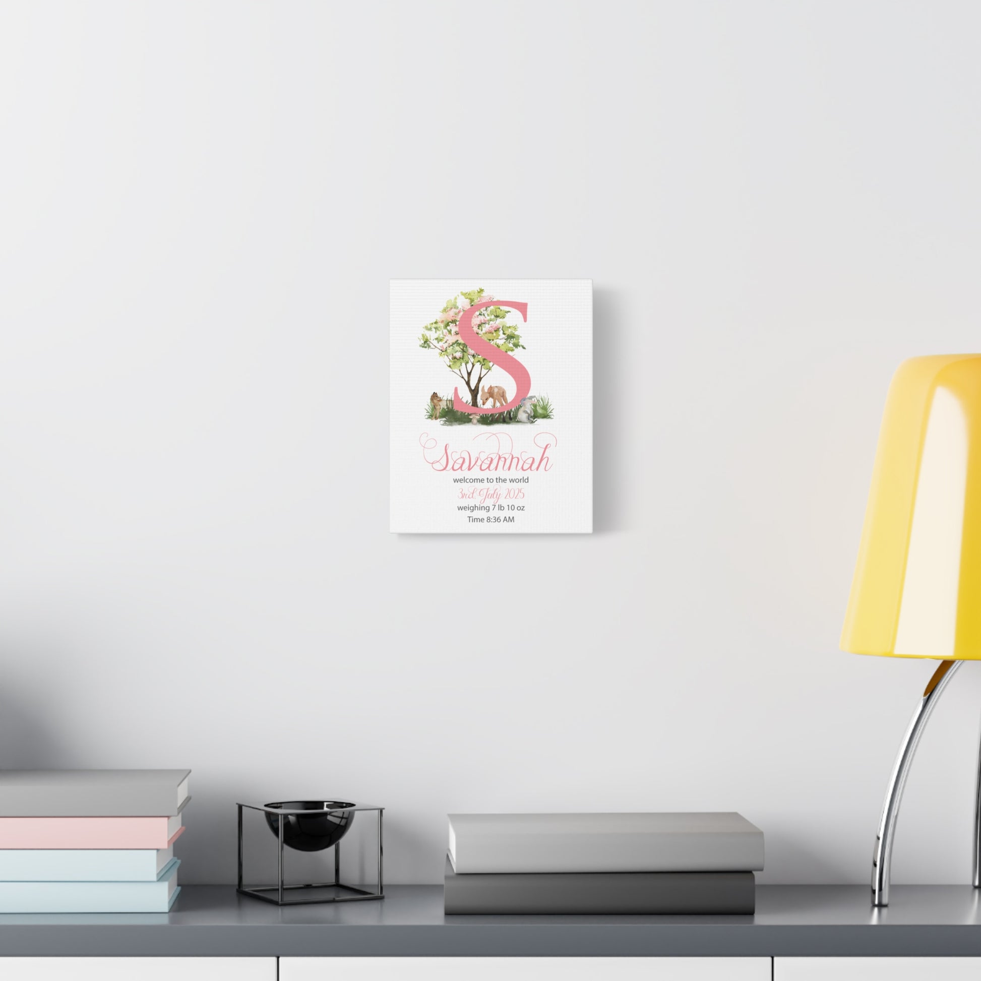 Custom Baby Girl Birth Stats Nursery Wall Art - Amazing Faith Designs