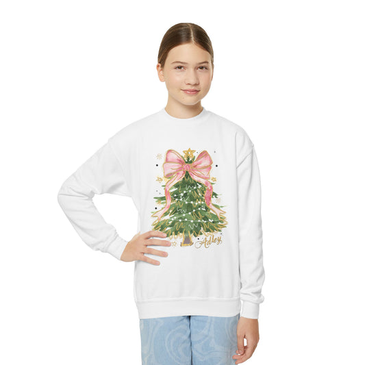 Glitter Christmas Tree Youth Sweatshirt - Amazing Faith Designs