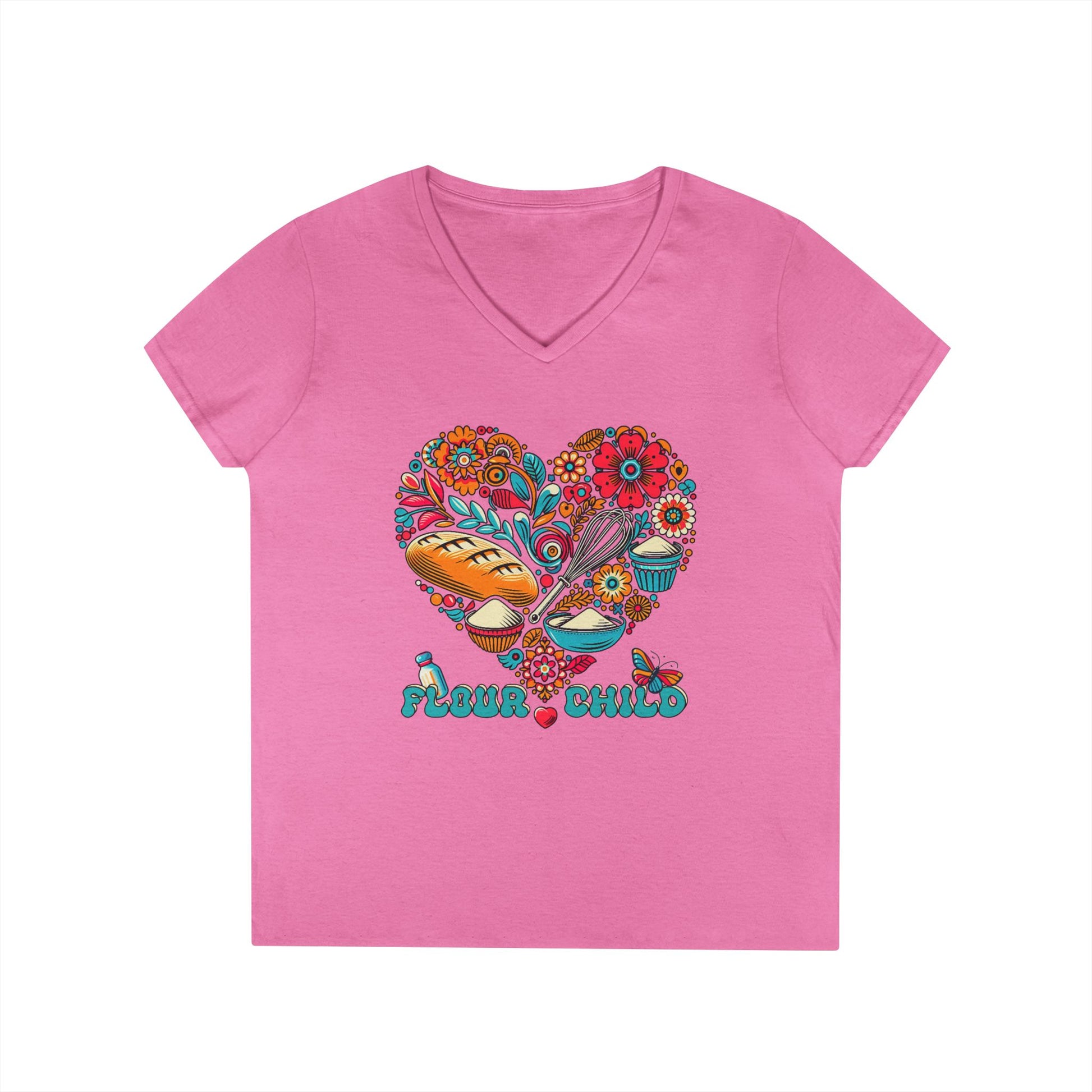 Flour Child Sourdough Retro V-Neck Shirt - Amazing Faith Designs