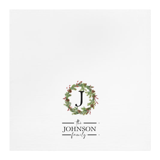 Family Monogram Christmas Tea Towel - Amazing Faith Designs