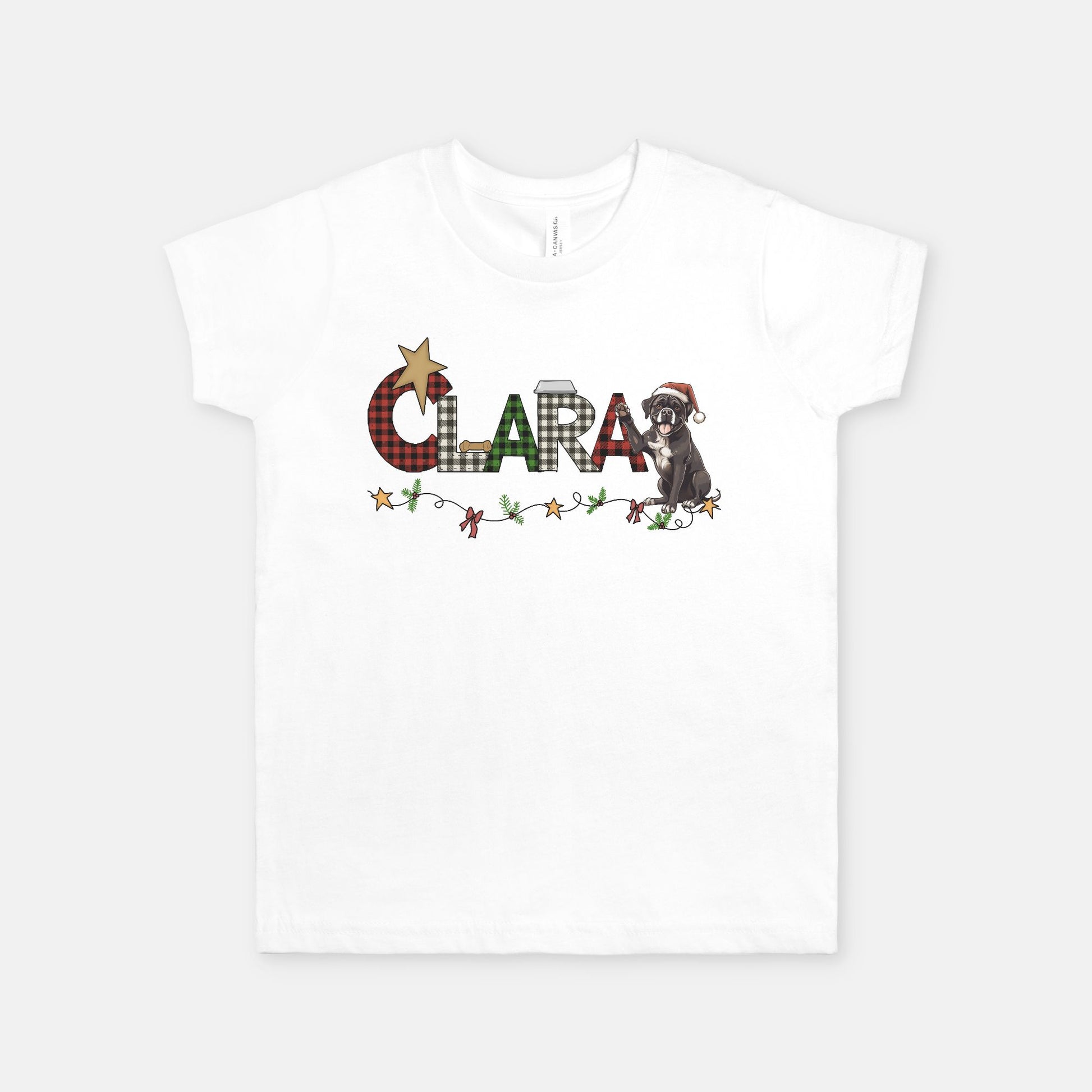 Christmas Dog Personalized Youth Shirt - Amazing Faith Designs