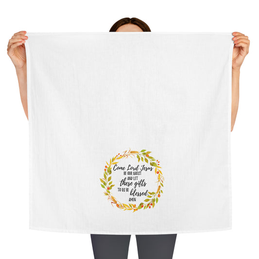 Come Lord Jesus Tea Towel - Fall Wreath - Amazing Faith Designs