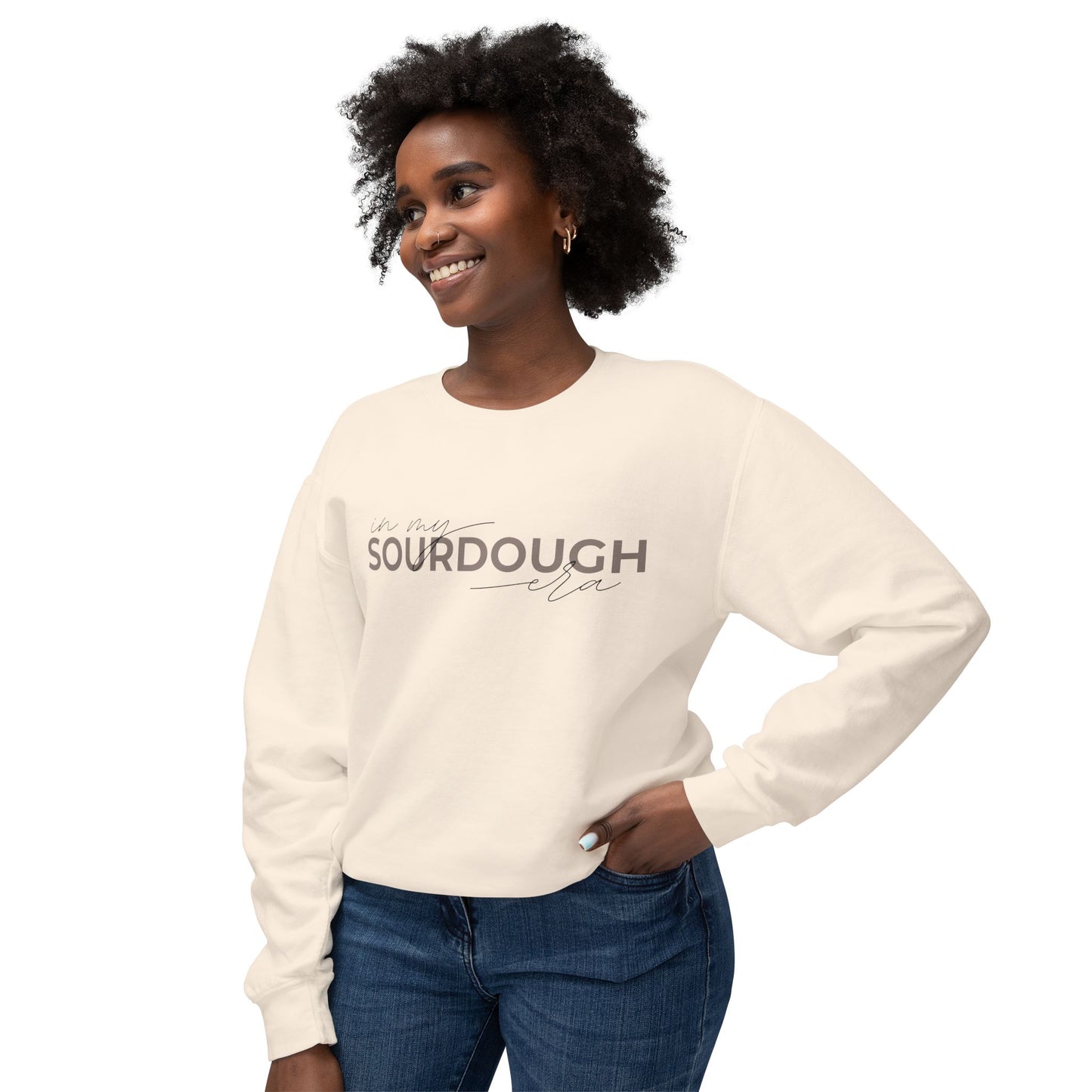 In My Sourdough Era Lightweight Sweatshirt - Amazing Faith Designs