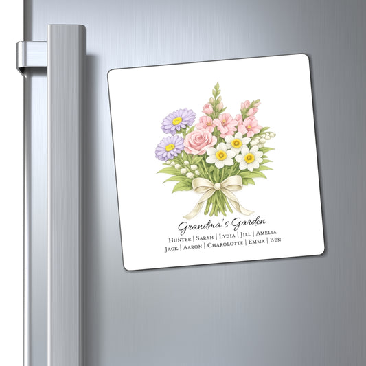 Personalized Birth Month Bouquet Magnet for Mom or Grandma - Amazing Faith Designs