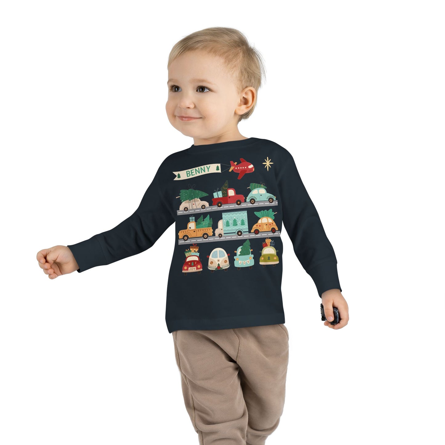 Christmas Cars Toddler Long Sleeve Shirt - Amazing Faith Designs