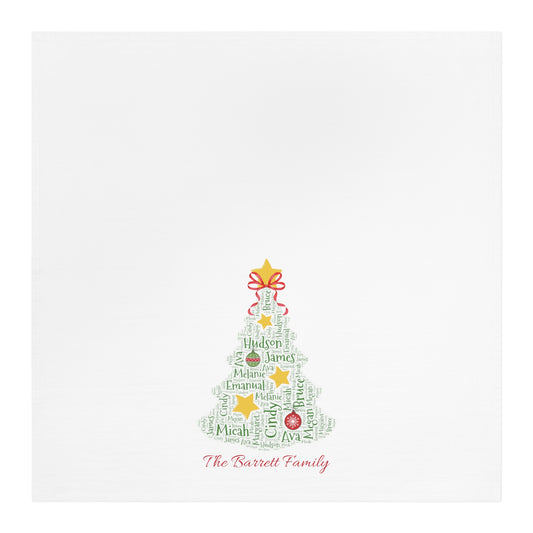 Christmas Tree Kitchen Tea Towel - Add up to 35 names! - Amazing Faith Designs