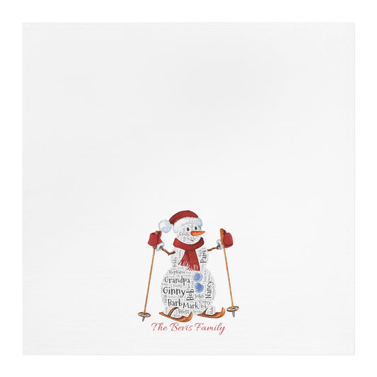 Snowman Names Kitchen Tea Towel - Add up to 35 names! - Amazing Faith Designs