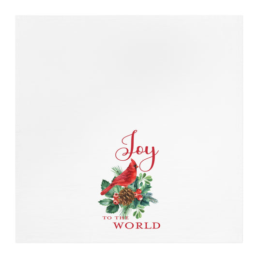 Joy to the World Cardinal Christmas Tea Towel - Amazing Faith Designs