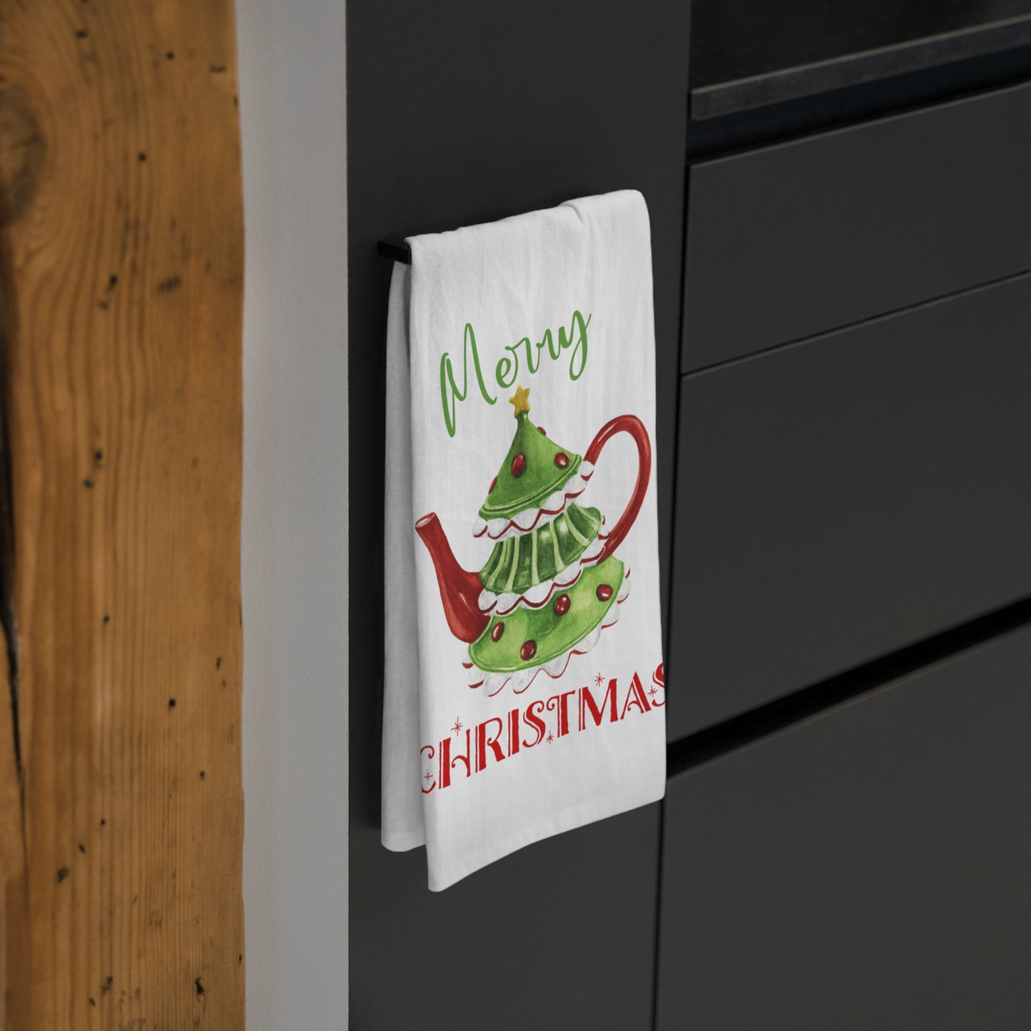 Christmas Teapot Kitchen Tea Towel - Amazing Faith Designs