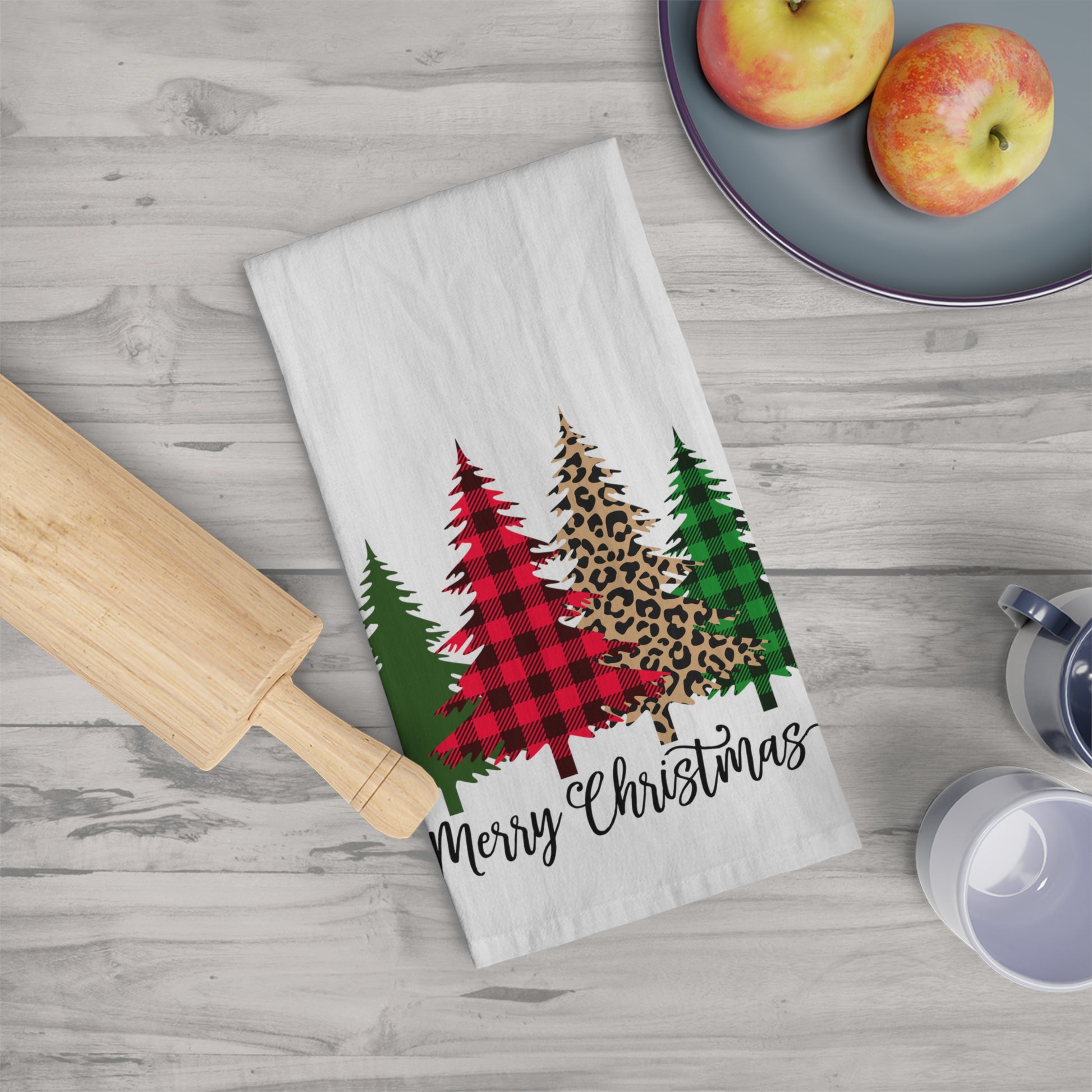 Leopard Christmas Trees Tea Towel - Amazing Faith Designs