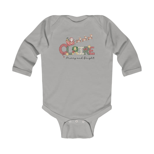 Personalized Christmas Infant Long Sleeve Bodysuit - Amazing Faith Designs