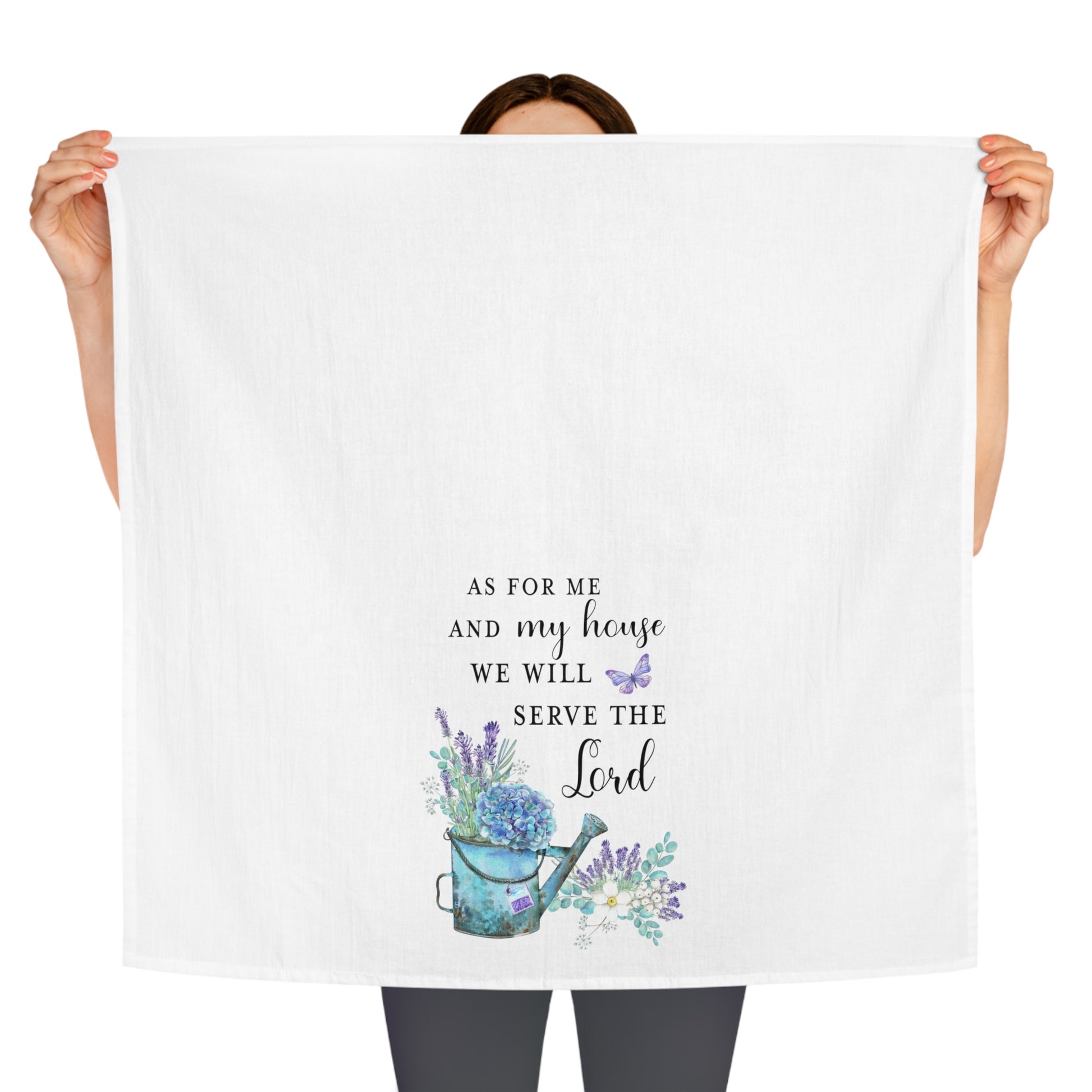 Lavender Scripture Tea Towel - Amazing Faith Designs