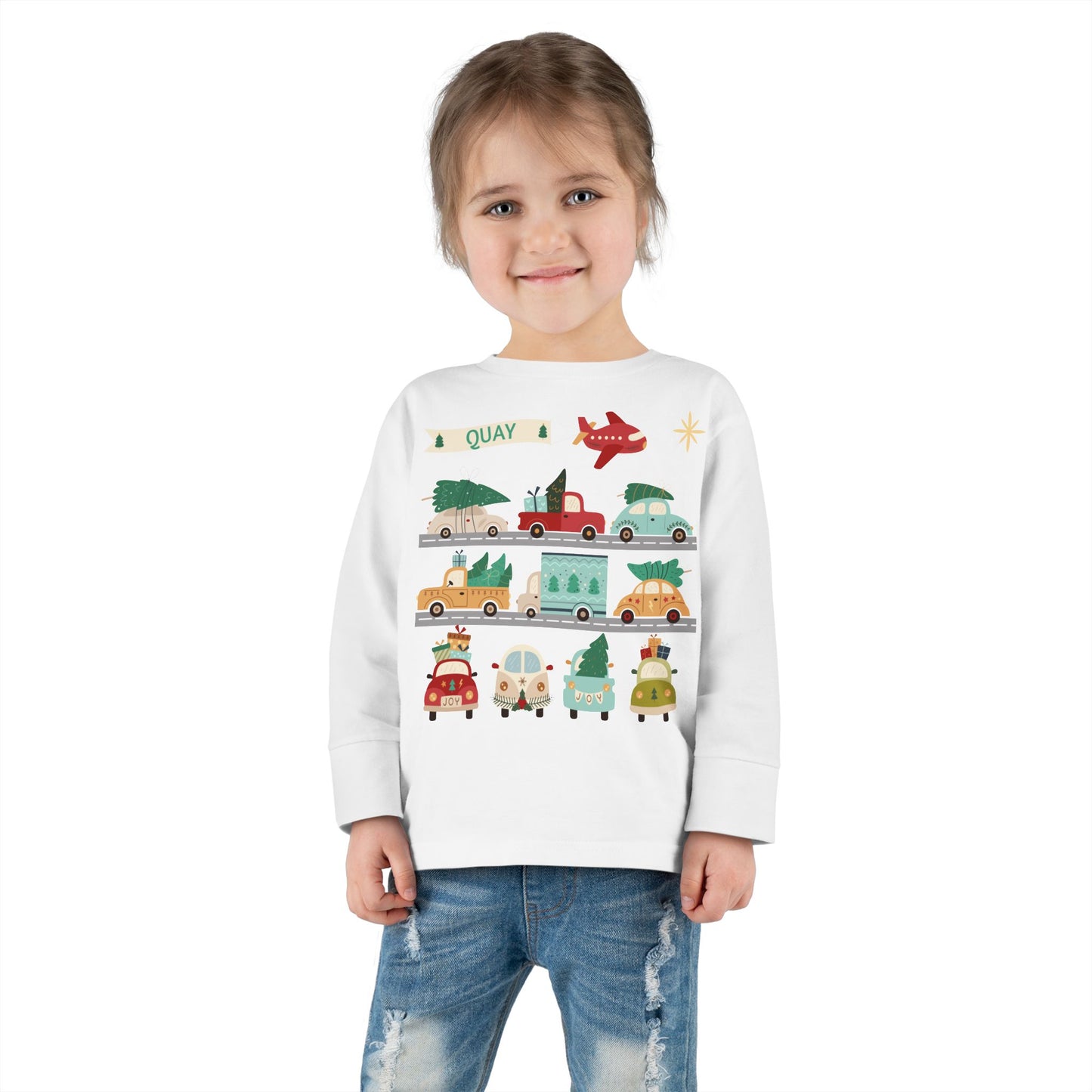 QUAY Christmas Cars Toddler Long Sleeve Shirt - Amazing Faith Designs