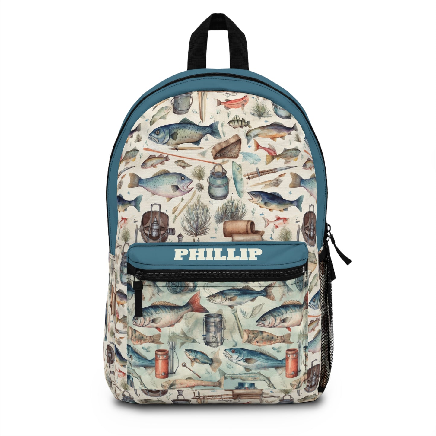 Fishing Personalized Backpack With Water Bottle Pocket - Amazing Faith Designs