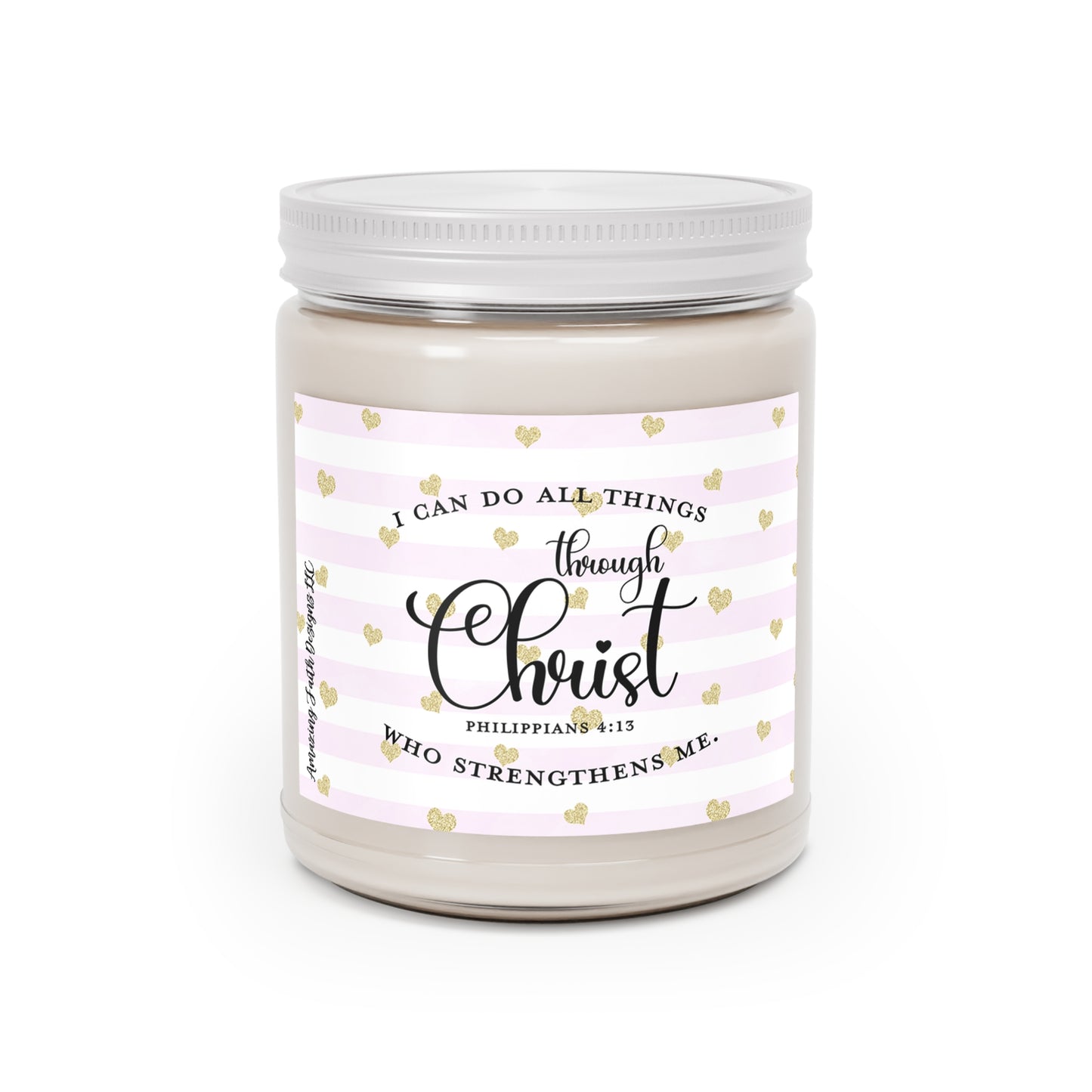Christian Candle, Vanilla Bean, Sea Breeze, Comfort Spice Scented Candles, 9oz - Amazing Faith Designs